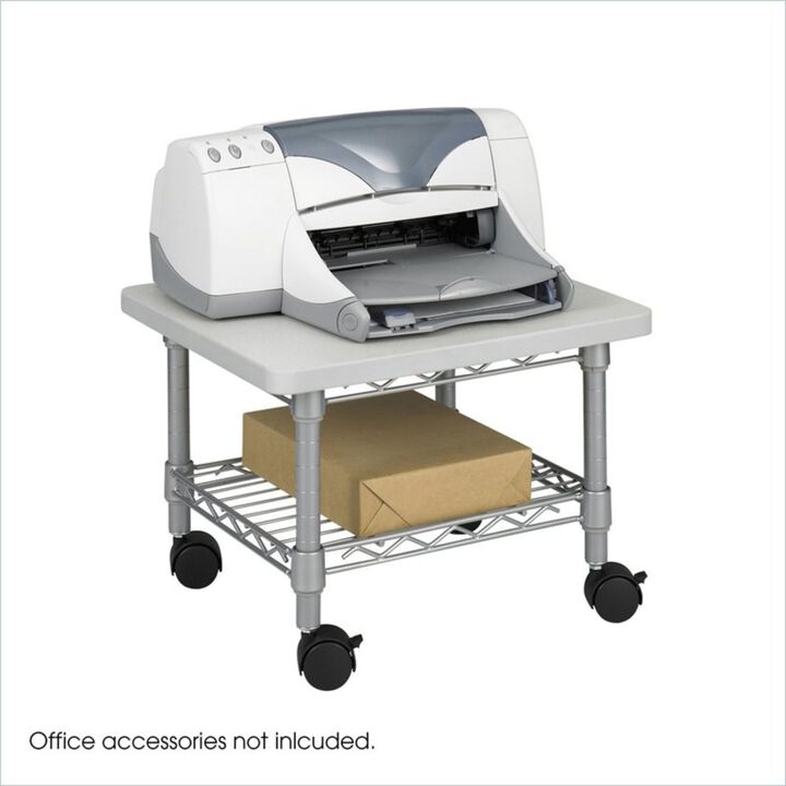 QuikFurn Under Desk Printer Stand Cart with Paper Shelf and Locking Casters