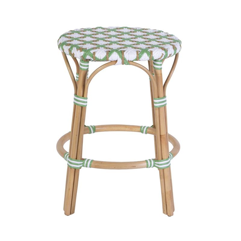 Butler Specialty Ballito 24 in. Seat Height Oval Rattan Counter Stool, Yellow and Brown image number 3