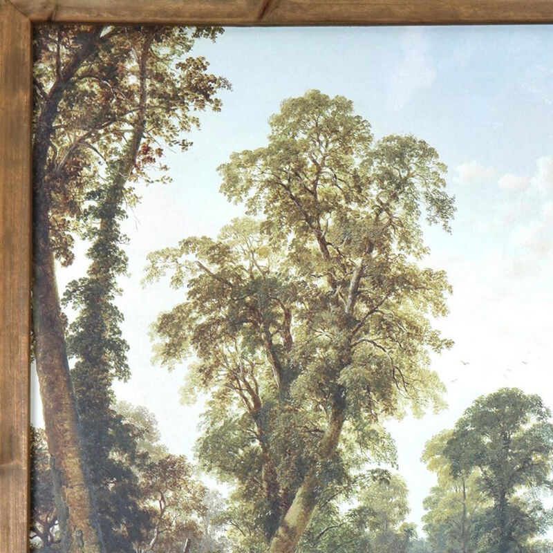 HomeRoots 24" X 19" Green And Brown Horse Trail Landscape Wood Framed Art image number 3