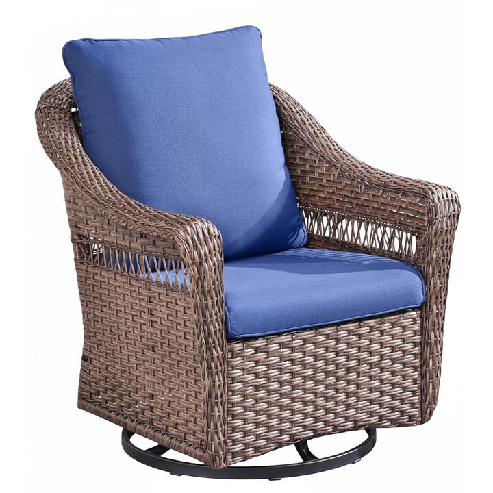 Outdoor Wicker Swivel Chair，Patio Swivel Lounge Chair