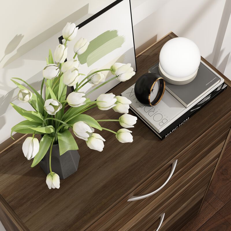 FUFU&GAGA Brown Louvered Shoe Cabinet with 3 Adjustable Shelves and Modern Design (22.4" W x 9.4" D x 29.5" H), Engineered Wood Construction