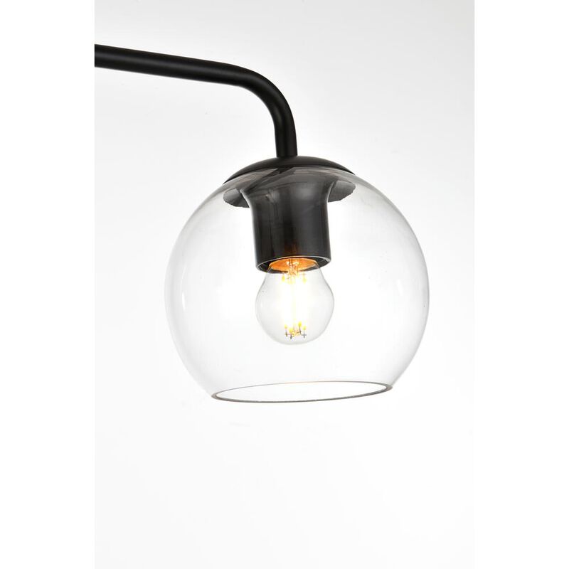 Living District Genesis 4 light Black and Clear Bath Sconce