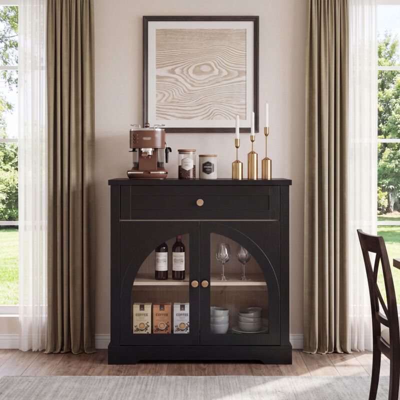 Medful Arched Glass Door Sideboard Cabinet image number 1