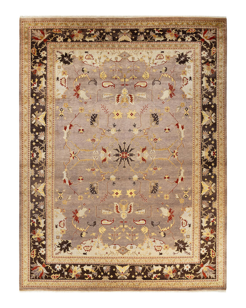 Eclectic, One-of-a-Kind Hand-Knotted Area Rug  - Beige, 9' 2" x 11' 10"