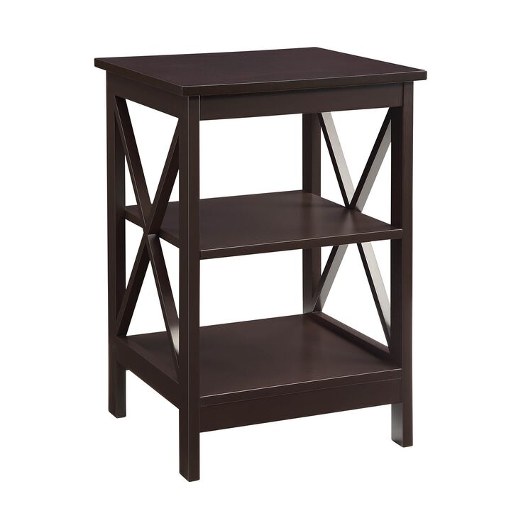 Convenience Concepts Oxford End Table with Shelves, Espresso