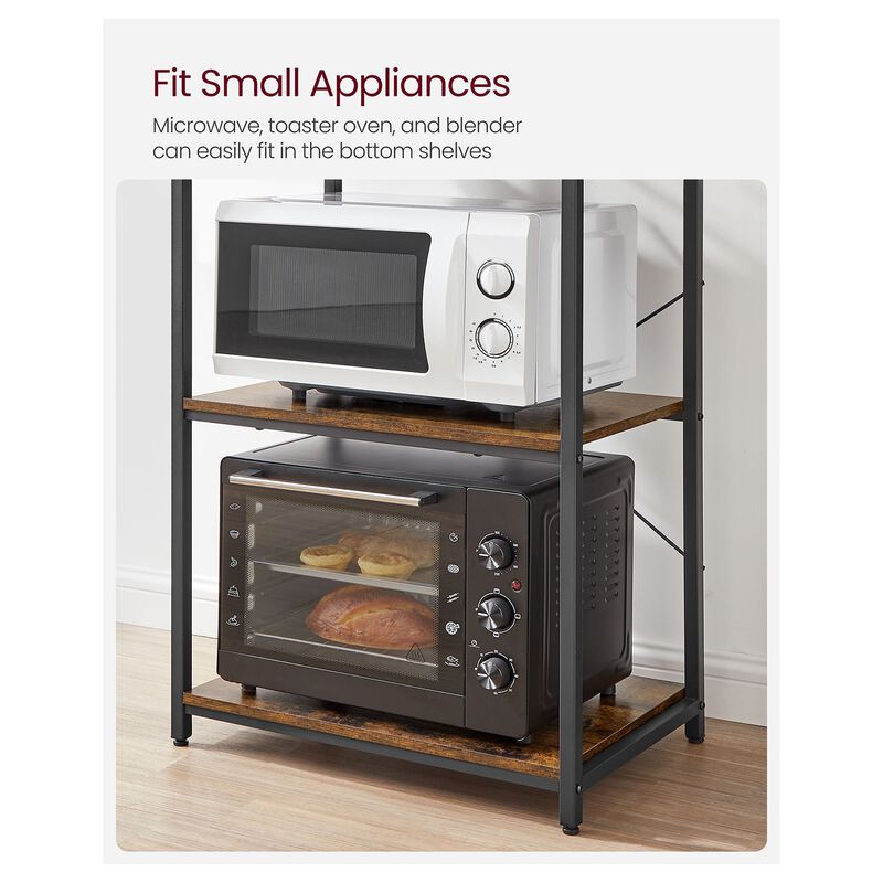 Baker's Rack with Shelves & Hooks