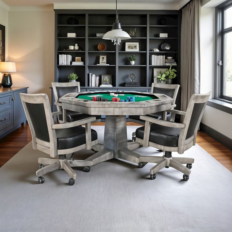 Starlight Canyon Home Solid Wood Game Chair with Casters, Cushion Seat for Poker Table Chairs image number 2