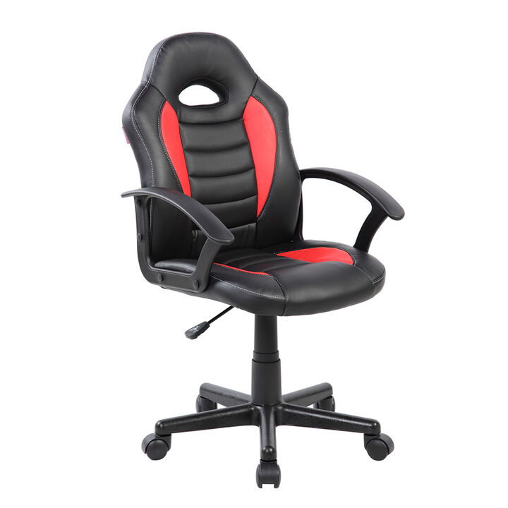 GOODSILO Kid's Racing-Style Gaming Chair with Height Adjustable Seat and Comfortable TechniFlex Upholstery for Homework and Play