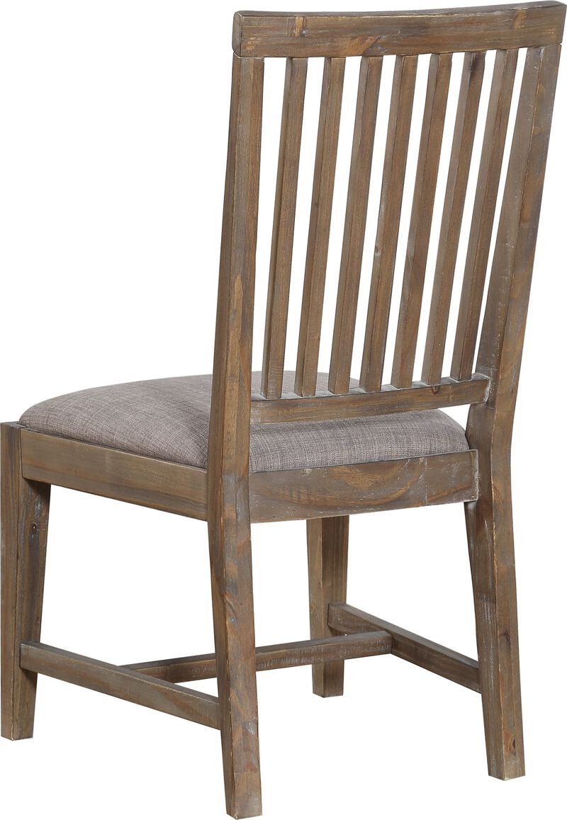 Autumn Solid Wood Upholstered Dining Chair in Flint Oak - Set of 2