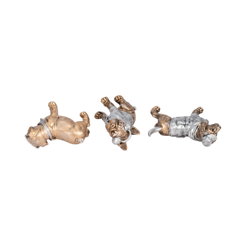 S/3 10" Cool Dogs Decor, Gold image number 5