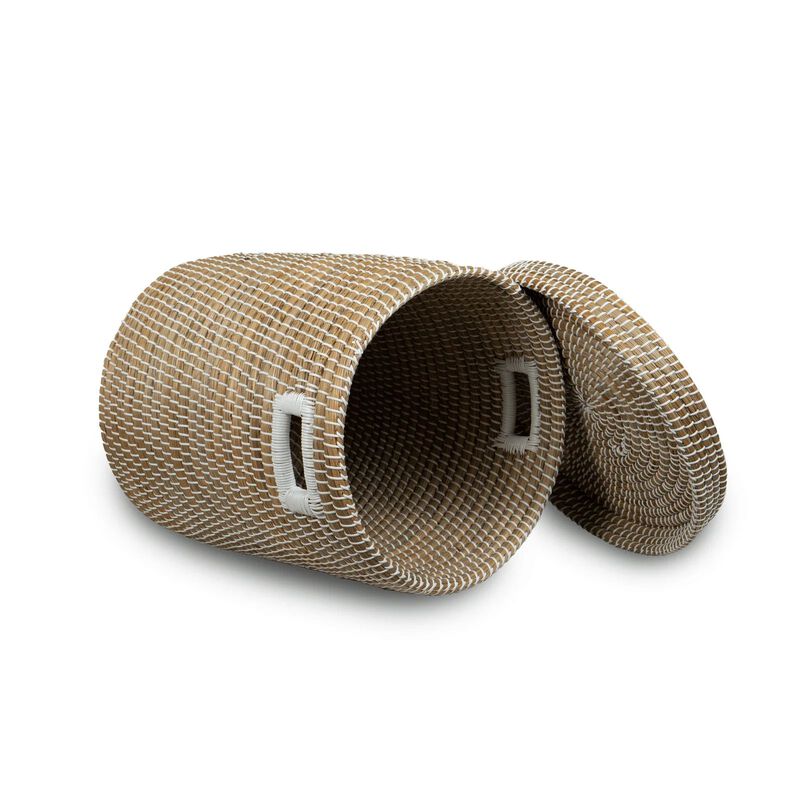 Multipurpose Cylindrical Storage Basket with Lid (Large)