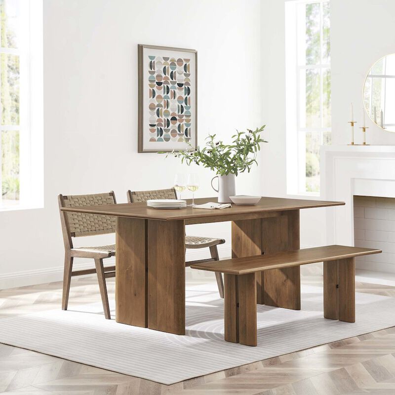 Amistad 72" Wood Dining Table and Bench Set image number 4