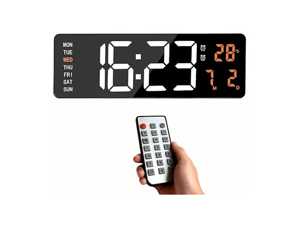Digital Count Down Timer Remote Alarm Wall Clock 16 Inch Living Room Decor