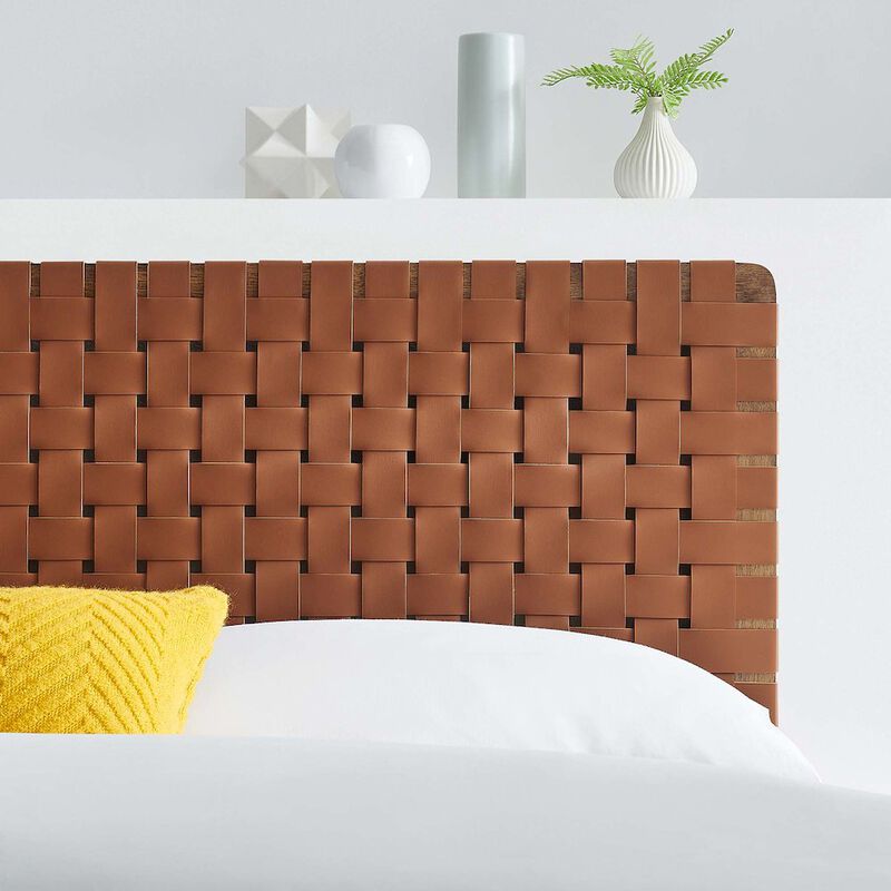 Sparta Weave Vegan Leather Full Headboard image number 7