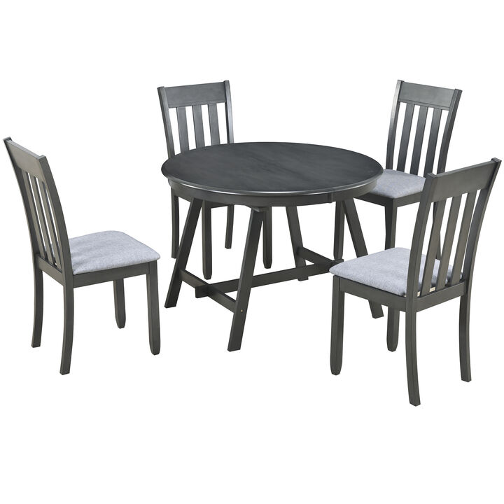 5-Piece Wood Dining Table Set