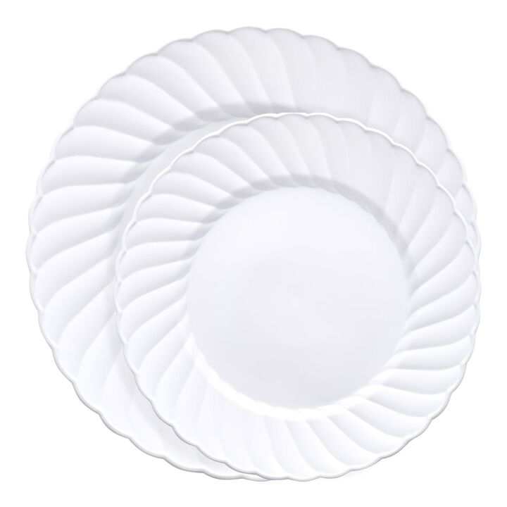 White Flair Plastic Dinnerware Value Set (72 Sets)