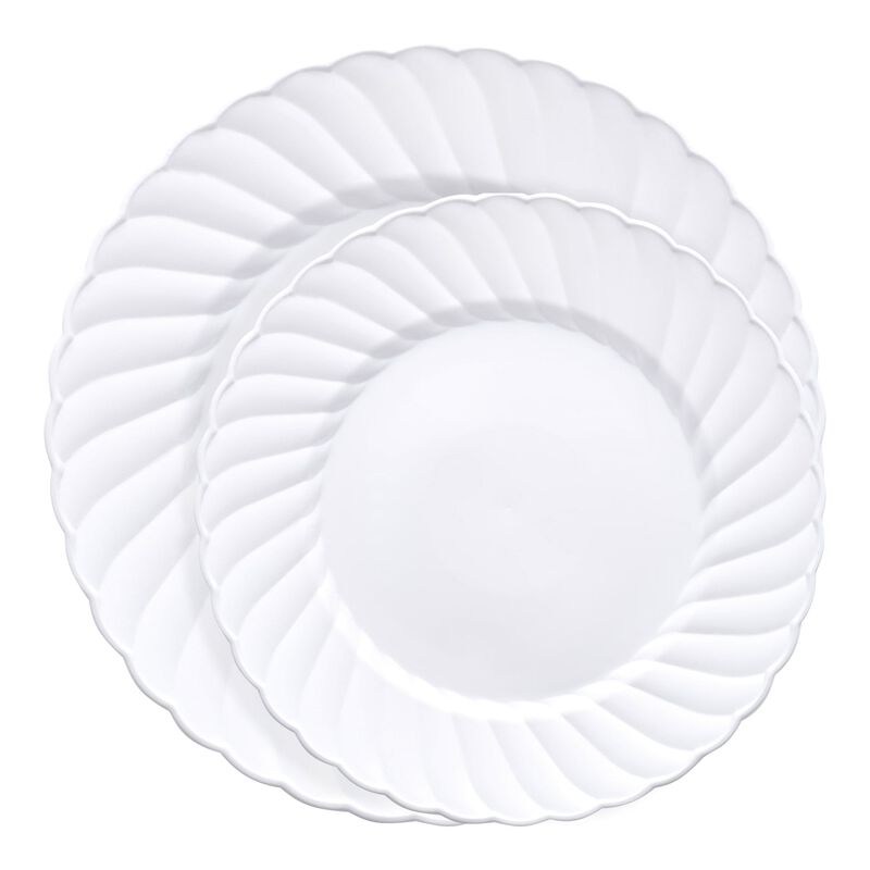White Flair Plastic Dinnerware Value Set (72 Sets) image number 0