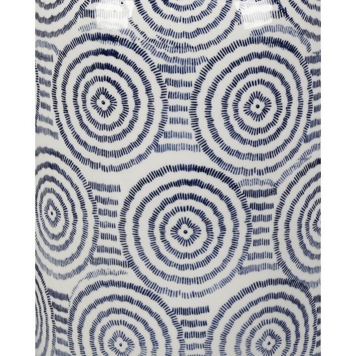Aa Importing Blue And White Circles Porcelain Vase