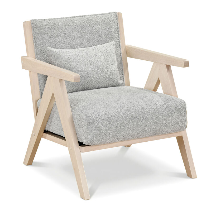 Mid Century Accent Chair with Wooden Frame for Living Room and Bedroom image number 3