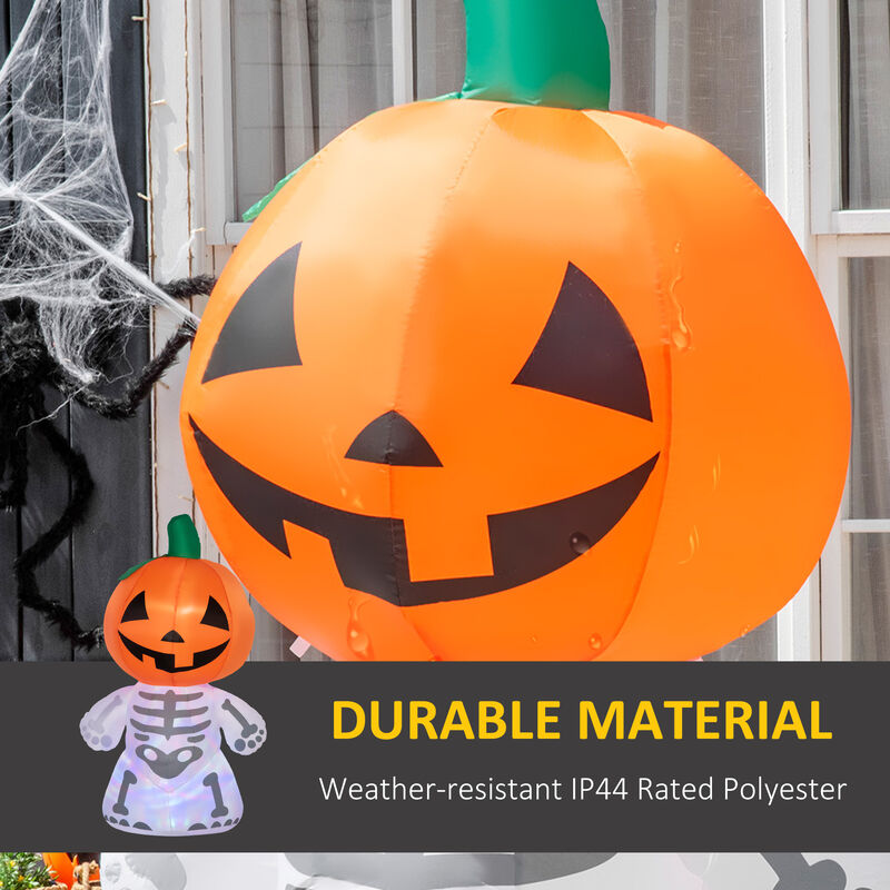 6ft Inflatable Halloween Pumpkin Man with Smile Blow-Up Outdoor Display w/ LEDs