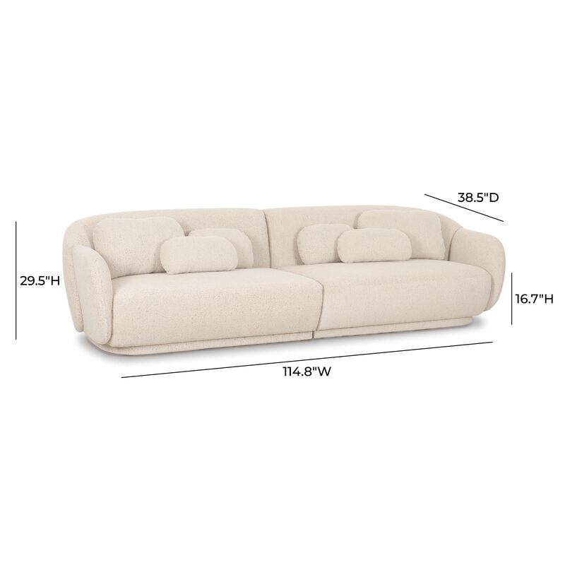 Misty Cream Boucle Modular 4-Seater Sofa