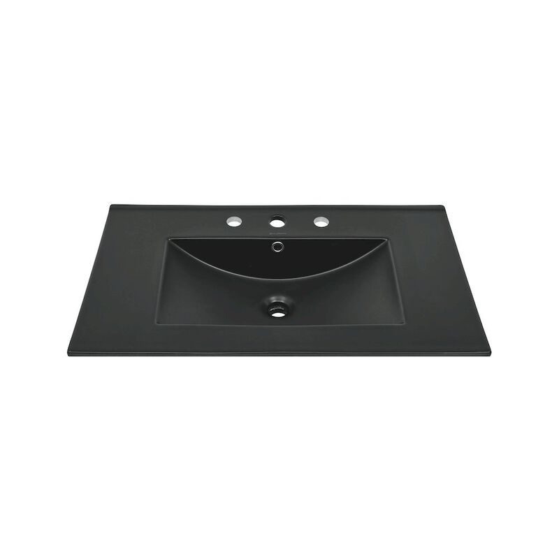 30" 3-Hole Widespread Vanity Sink Top in Glossy White image number 2