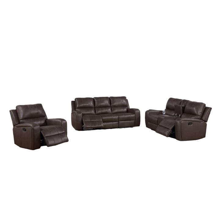 New Classic Furniture Linton Leather Glider Recliner-Brown