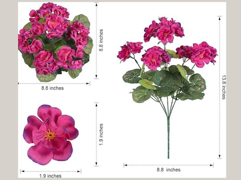6 Bundle Fuchsia Artificial Outdoor Plants UV Resistant Garden Porch Decor image number 2