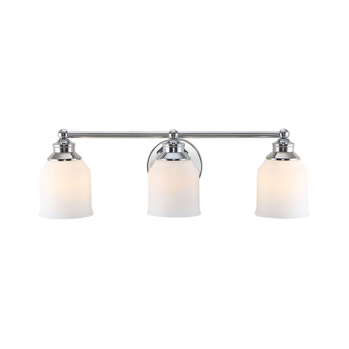 Lydia Iron/Frosted Glass Farmhouse Cottage LED Vanity Light