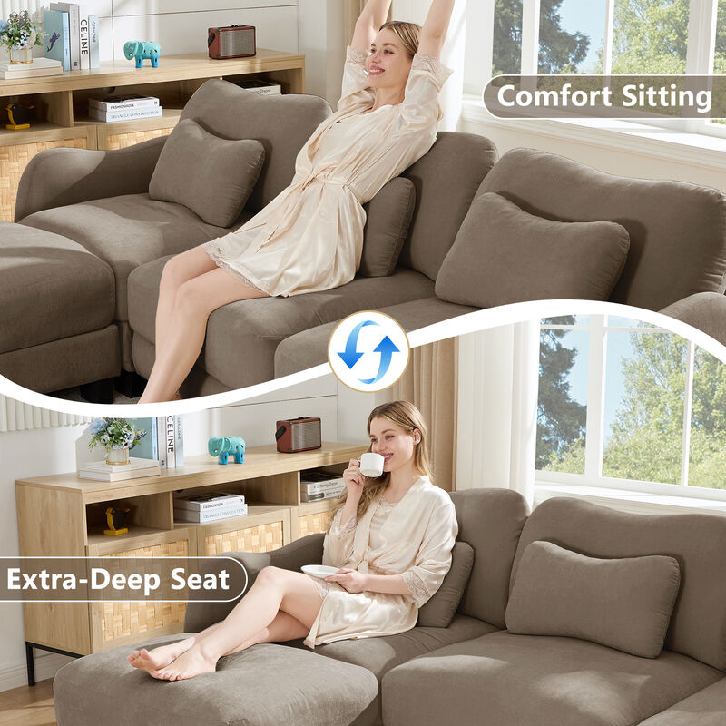 Camtun Curved Design U-Shaped Sectional Sofa image number 3