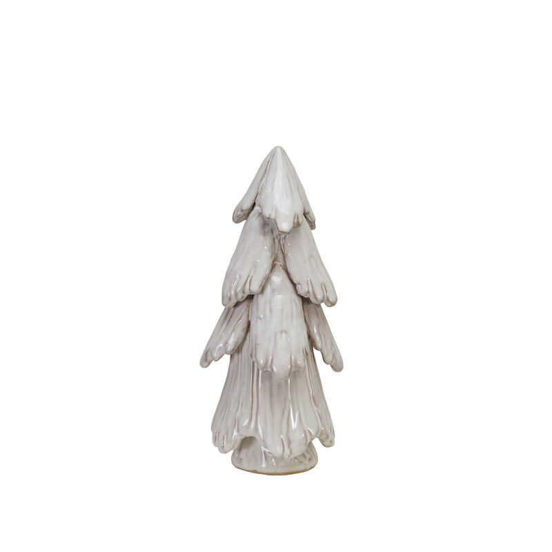 Handmade Stoneware Tree in Reactive Glaze, White image number 0