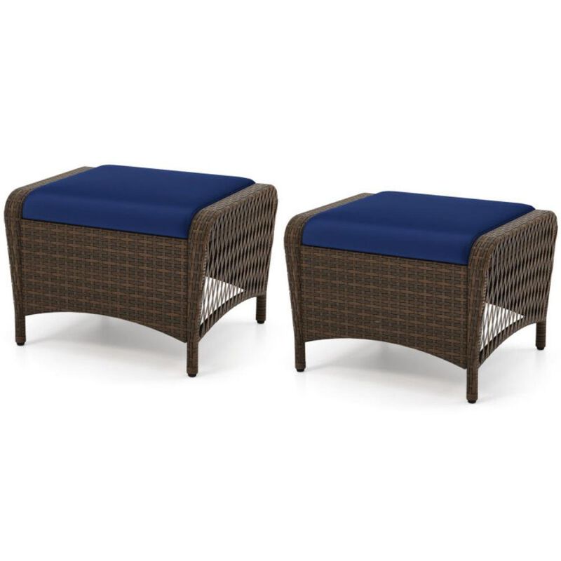 Outdoor Patio Ottomans with Removable Cushions for Garden or Backyard Seating image number 0