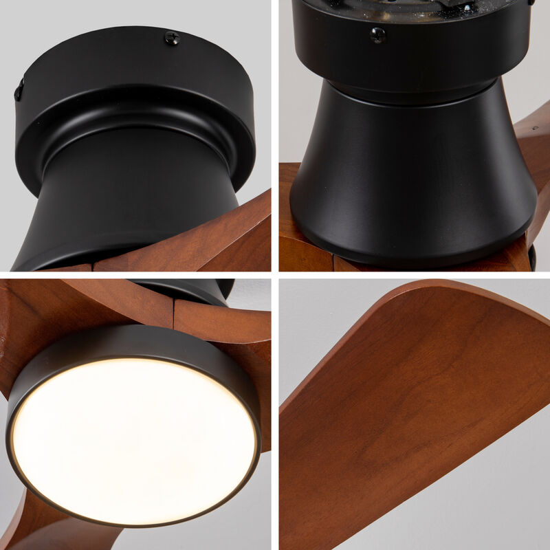 42" Flush Mount Ceiling Fan with Dimmable 3-Color LED, Reversible DC Motor image number 3