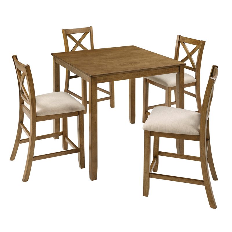 Wipnaf 5‑Piece Square Counter‑Height Dining Table Set image number 0