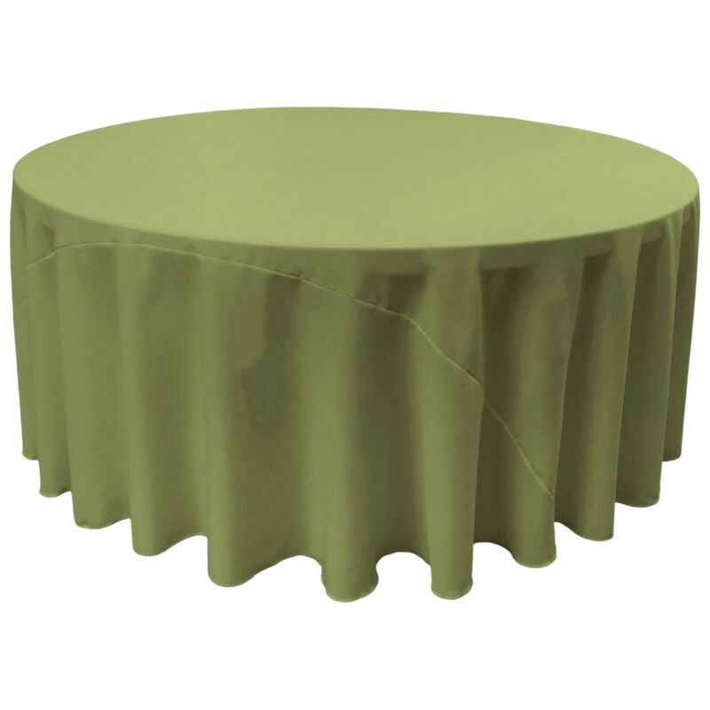 Polyester Poplin Round Tablecloth 132 Inch for Banquet and Dining Tables image number 0