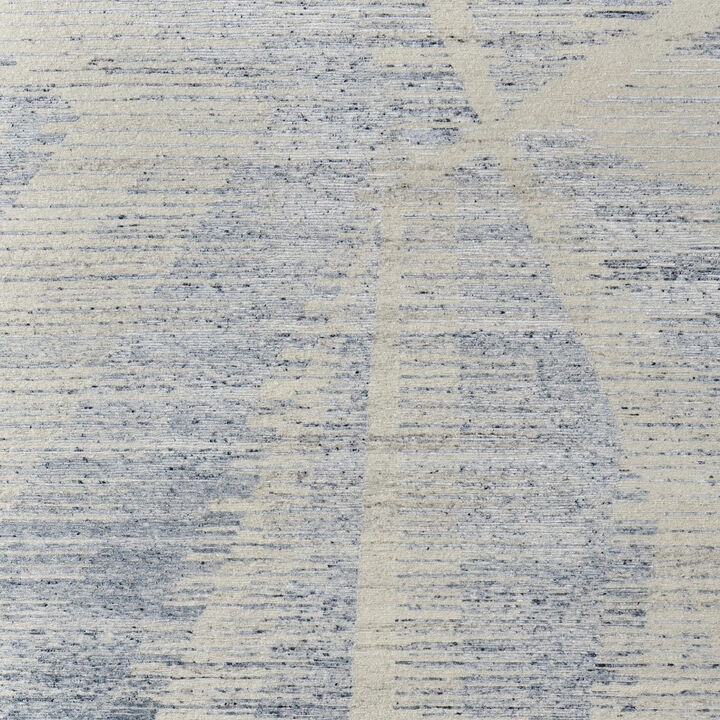 Abstract Hand Knotted Worn Faded Area Rug