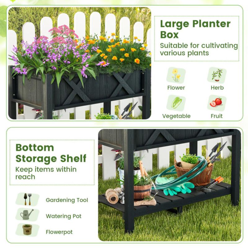 Hivvago HIPS Raised Garden Bed Poly Wood Elevated Planter Box