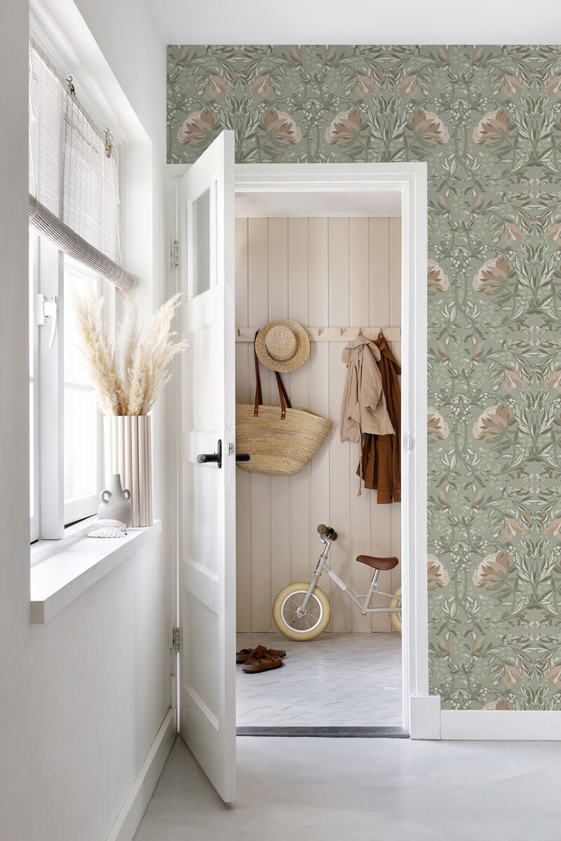Ester Sage Nouveau Blooms Wallpaper image number 4