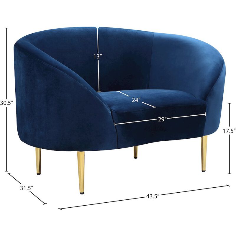 Meridian Furniture Ritz Navy Velvet Chair