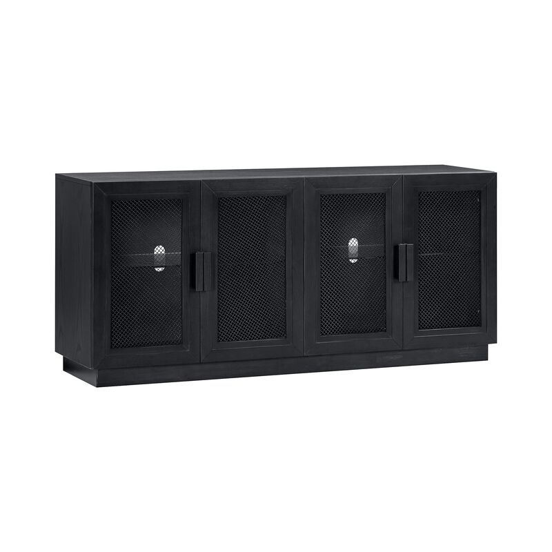 TOV Nolan Black Wood Media Console, 72.2" W x 32.3" H image number 0