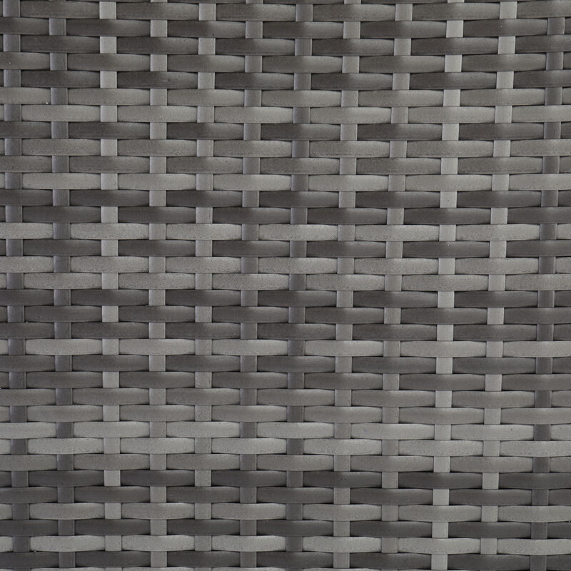 Decorative Outdoor Trash Can Rattan-Style Bin with Metal Frame & Top Cover