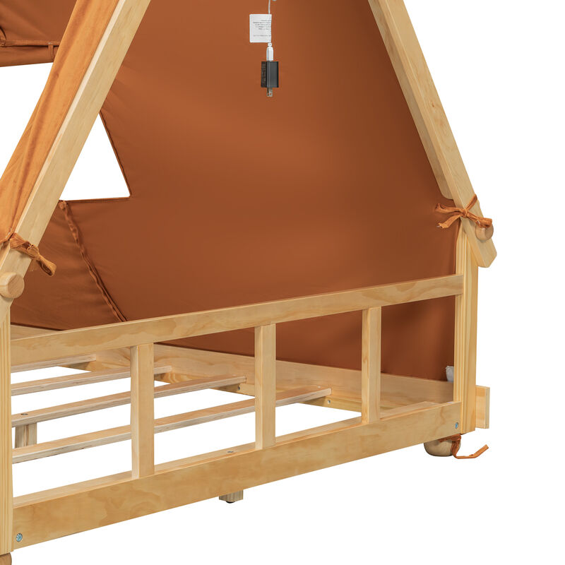 Merax Kids' Adventure Cabin Bed with Detachable Tent image number 5