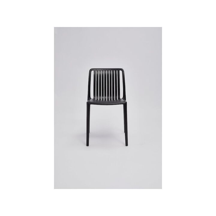 Set of 4 Polypropylene Side Chair, Black