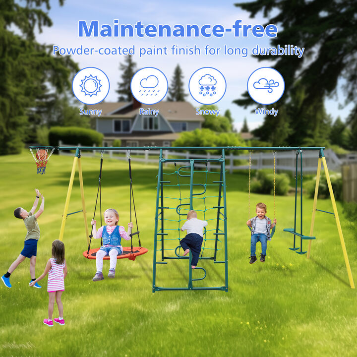 Nukurd 6-in-1 Kids Outdoor Swing Set