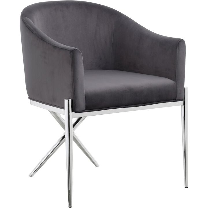 Meridian Furniture Xavier Grey Velvet Dining Chair