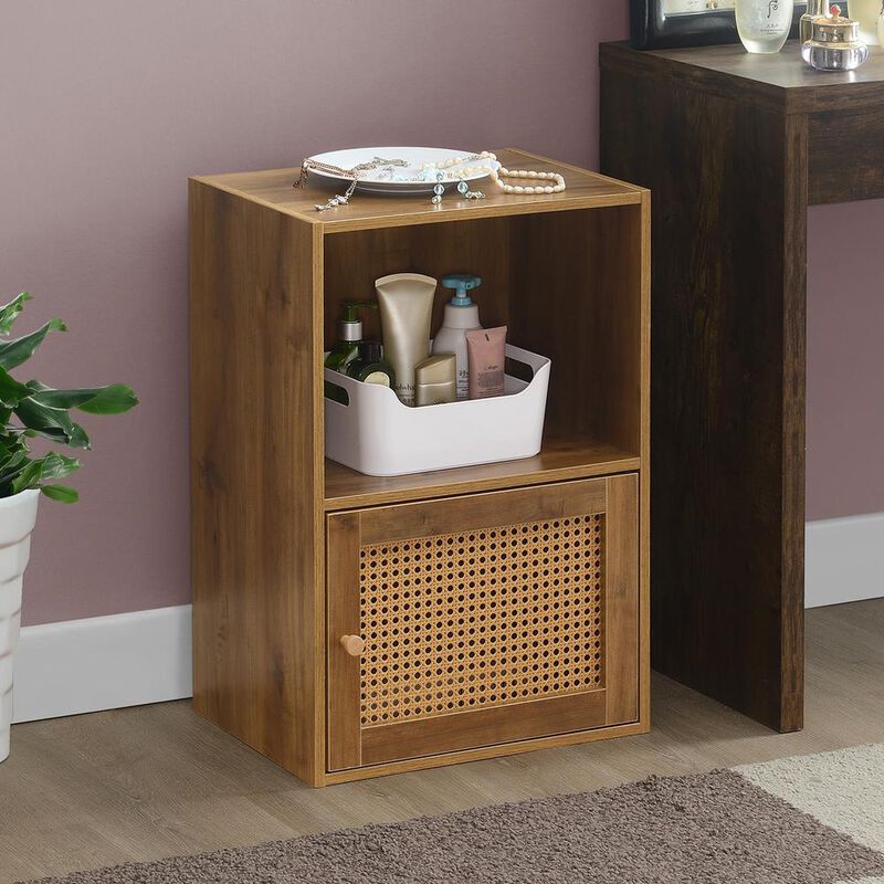 Convenience Concepts Xtra Storage Weave 1 Door Cabinet with Shelf, Brown image number 2