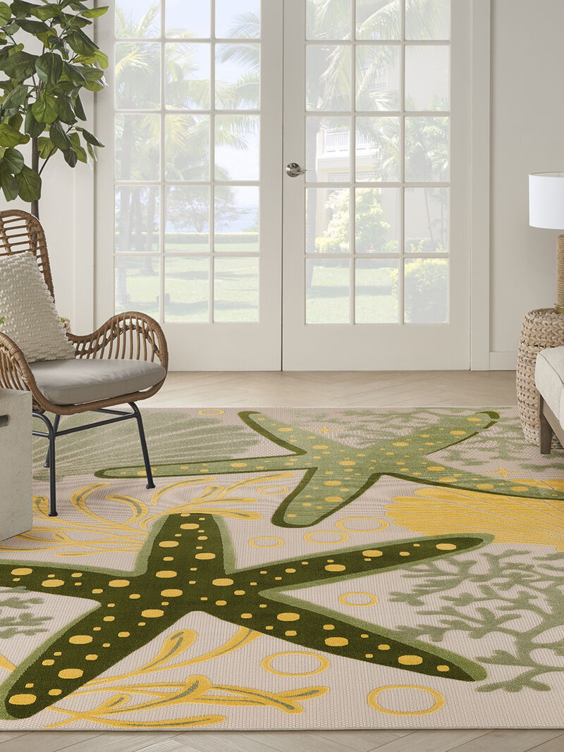 Aloha ALH24 Green/Yellow 9' x 12' Rug