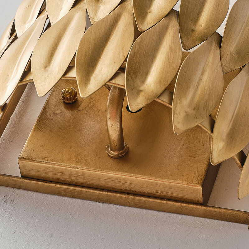 7" 1-Light Bohemian Antique Gold Metal Leaf Sconces for Bedroom, Hallway or Entryway image number 9