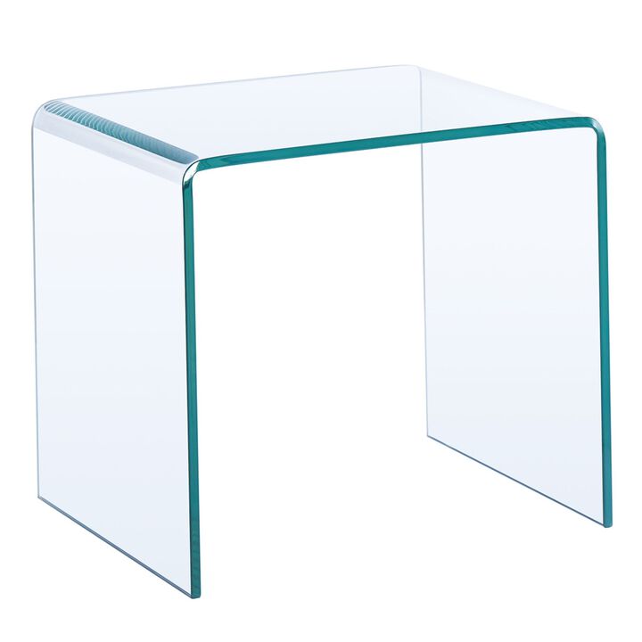 Small Clear Glass Side & End Table - Tempered Glass, Small Coffee Table, Modern Design