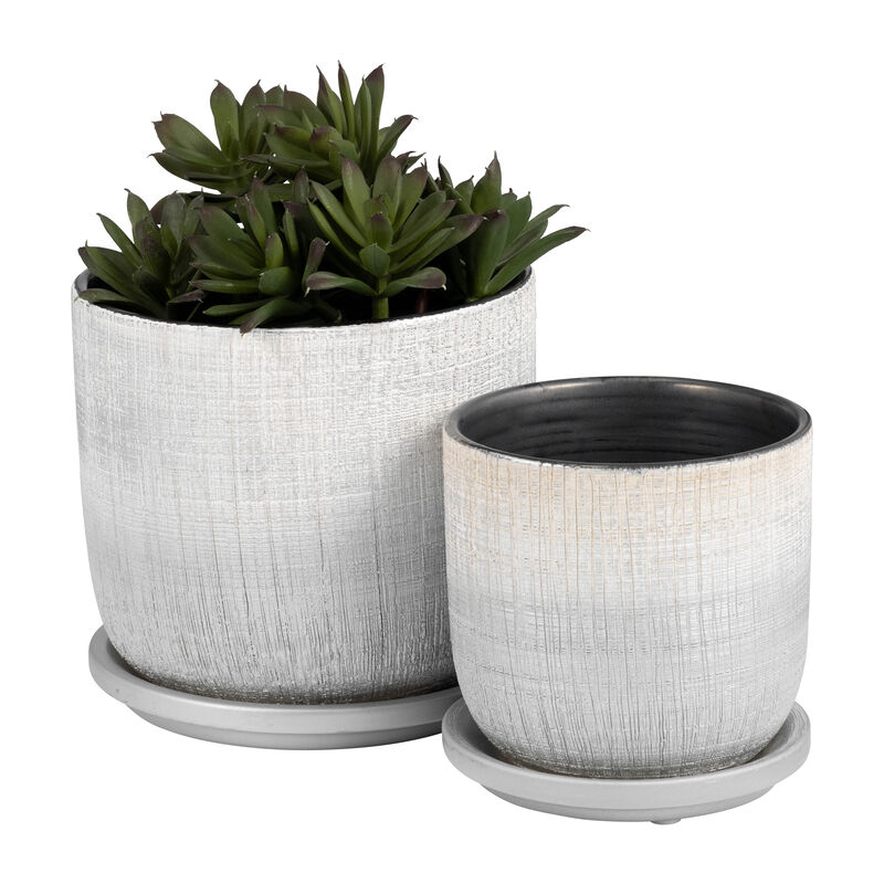 S/2 5/6" Textured Planter image number 2